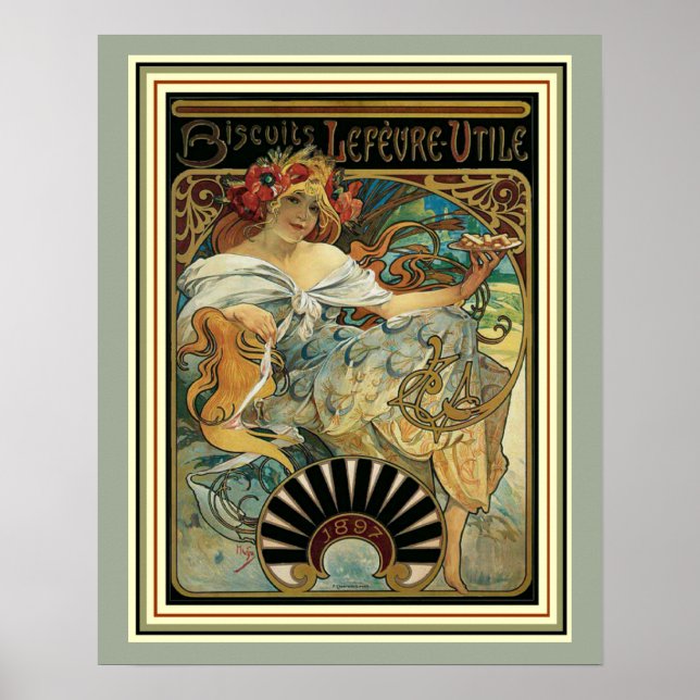 Art Nouveau Alphonse Mucha Ad Poster 16 x 20 (Frente)