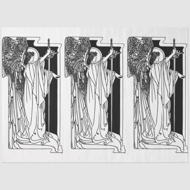 Art Nouveau Anjo 15 Papel Tecido de Decoupage (Frente )