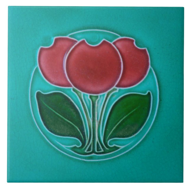 Art nouveau azulejo cerâmico (Frente)