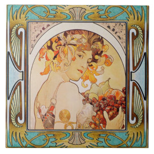 Art Nouveau Azulejo cerâmico Alphose mucha Design