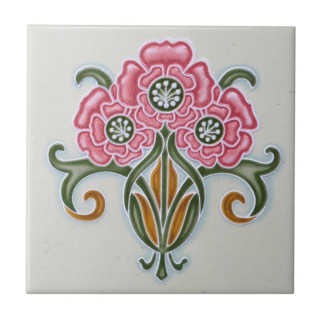 Art Nouveau Azulejo Floral (Frente)