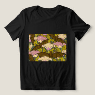 Art Nouveau Bats and Flowers