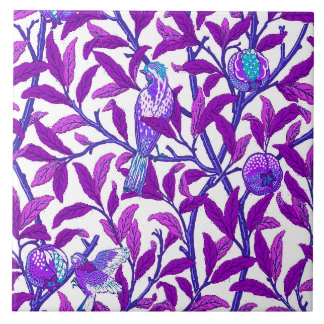Art Nouveau Bird & Pomegranate, Ametist Roxo (Frente)