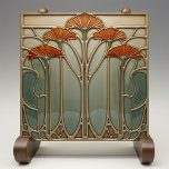Art Nouveau Bloom [Set 3/4]<br><div class="desc">Elevem sua decoração doméstica com o "Azulejo Cerâmico Art Nouveau Bloom", uma peça impressionante que captura a elegância e sofisticação do movimento Art Nouveau. Esse azulejo cerâmico, impresso por Zazzle, apresenta um intricado design de flores estilizadas em tons quentes de laranja e vermelho, colocados contra um fundo gradiente caloroso de...</div>