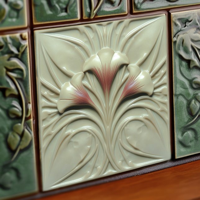 Art Nouveau Blush Alabaster Floral (Criador carregado)
