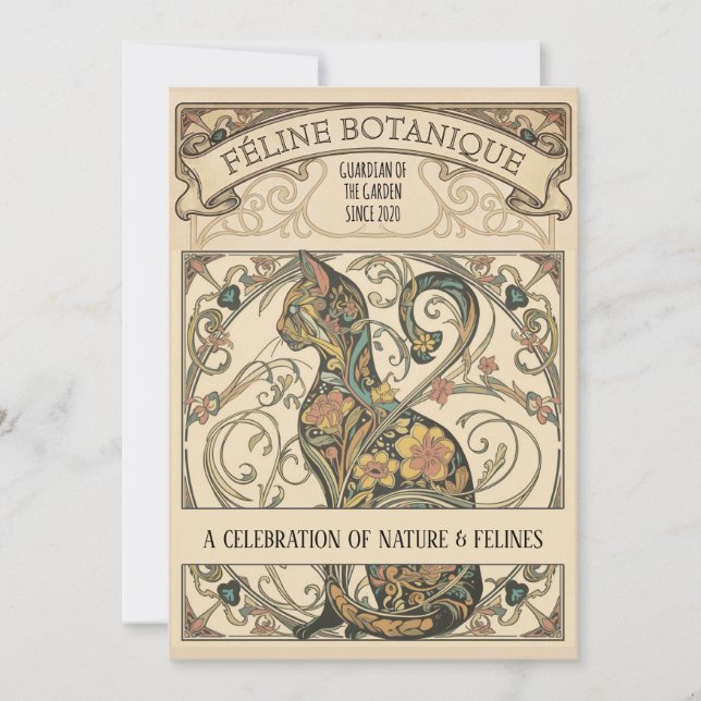 Art Nouveau Botanical Feline Ornamental Art (Frente)