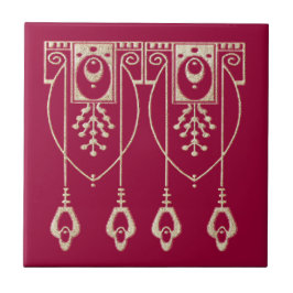 Art Nouveau Burgundy Cerâmica