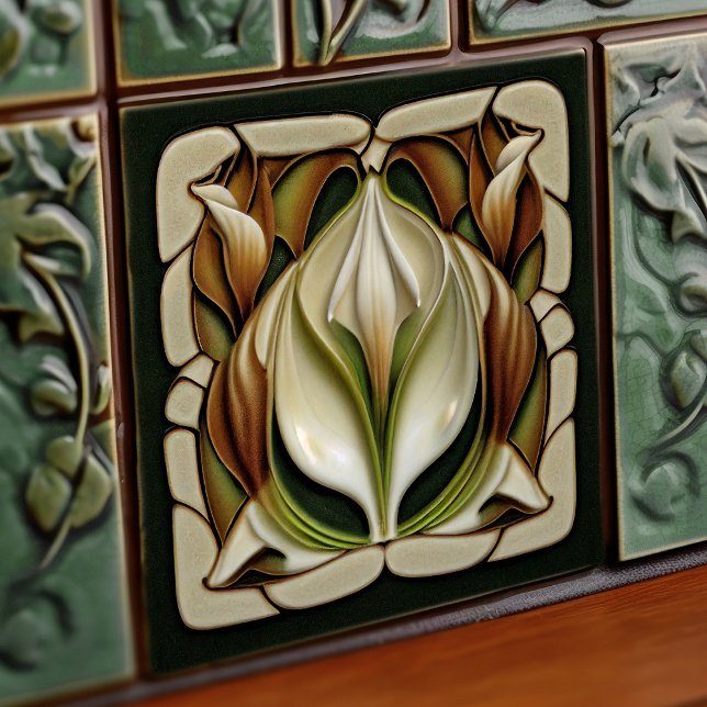 Art Nouveau Calla Lily Arte Floral Simétrica (Criador carregado)