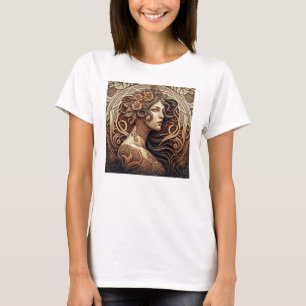 Art Nouveau Camiseta Básica Feminina