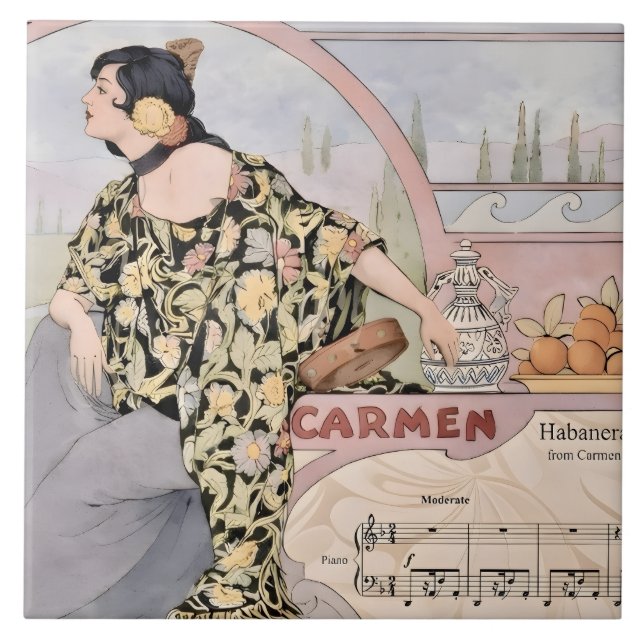Art Nouveau Carmen Habanera Print – Vintage Opera  (Frente)