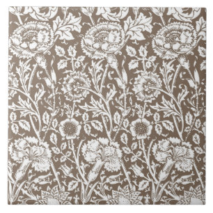 Art Nouveau Carnação Damask, Taupe e Branco
