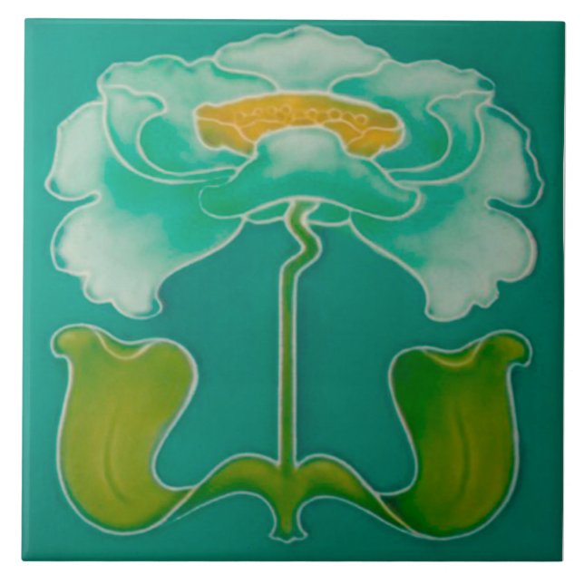 Art Nouveau ceramic firepkace Wall Tile (Frente)