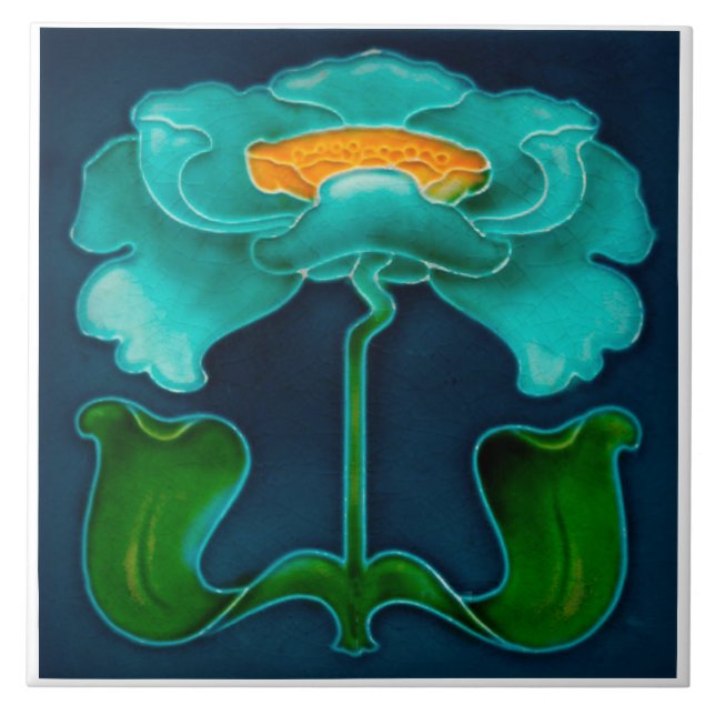 Art Nouveau Ceramic Fireplace Wall tile (Frente)