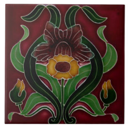 Art Nouveau Ceramic Fireplace Wall Tile