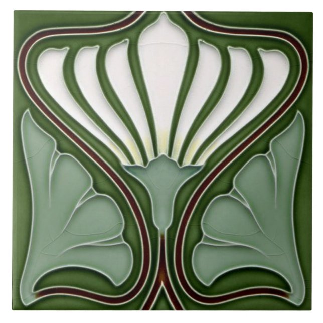 Art Nouveau Ceramic Wall fireplace Tile (Frente)