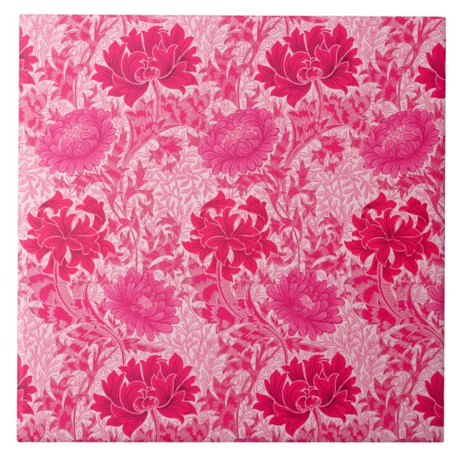 Art Nouveau Chrysanthemums, Fuchsia Pink (Frente)