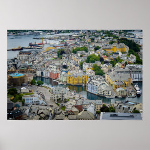 Art Nouveau cidade de Alesund, Noruega poster