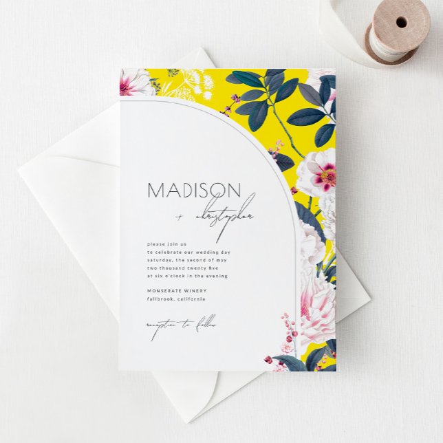 Art Nouveau Convite Floral Para Casamento (Criador carregado)