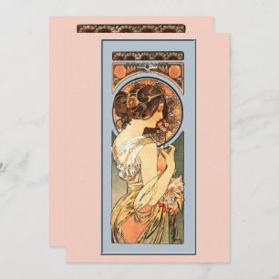 Art Nouveau Convite para Casamento de Noiva Bonita