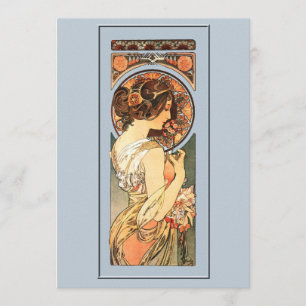 Art Nouveau Convite para Casamento de Noiva Bonita
