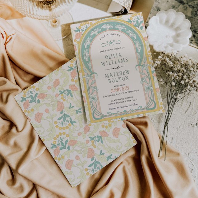 Art Nouveau Convite Vintage Deco (Criador carregado)