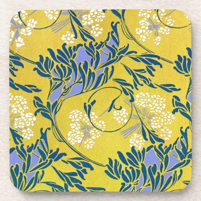 Art Nouveau Cork Dourada Roxa Porta copos (Frente)