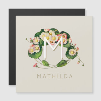 Art Nouveau Daisies Wreath Monograma para Personal