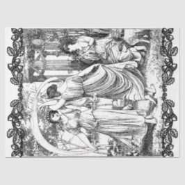 Art Nouveau Damas Dançando Papel Tecido de Decoupa