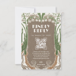 Art Nouveau Delicate Snowdrops QR RSVP