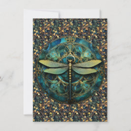 Art Nouveau Dragonfly on Note Card