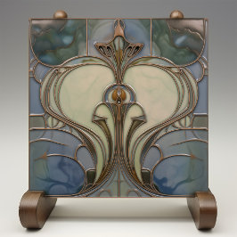 Art Nouveau Elegance Jade Bronze