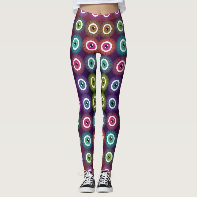 Art Nouveau Estilos Místicos Leggings de Padrão Oc (Frente)