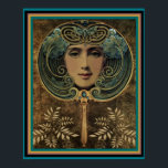 Art Nouveau Face no Poster Mirror 16 x 20<br><div class="desc">O único rosto de Art Nouveau no poster de espelho mede 16 x 20.</div>