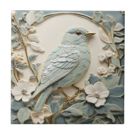 Art Nouveau Faux Alivio Bluebird Bird Direita