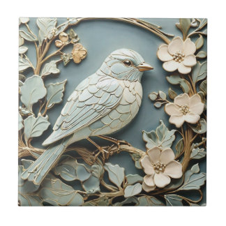 Art Nouveau Faux Alivio Bluebird Pássaro Direto