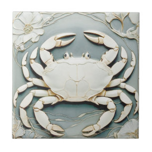Art Nouveau Faux Alivio Dusty Blue Ocean Caranguej