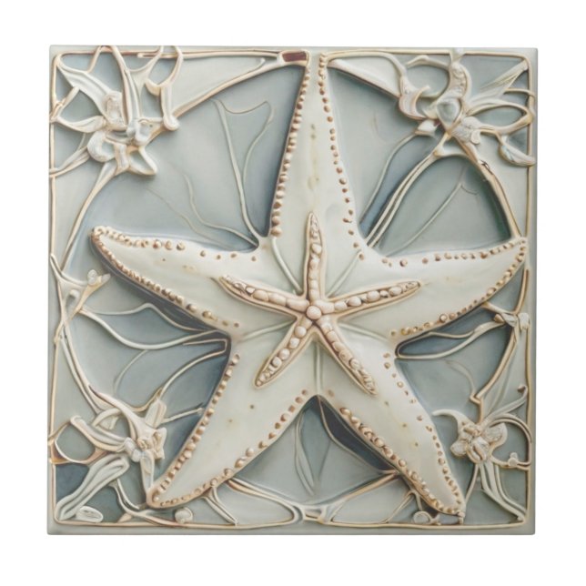 Art Nouveau Faux Alivio Mint Starfish Sea Star (Frente)