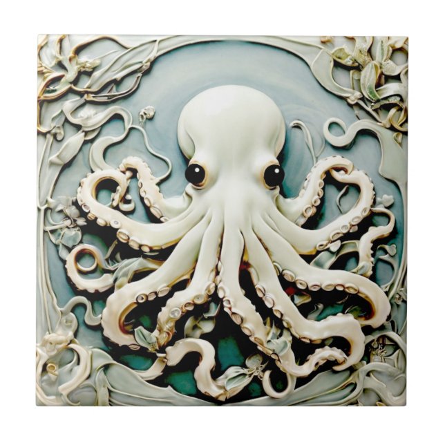 Art Nouveau Faux Alivio Octopus - Vida no Mar do O (Frente)
