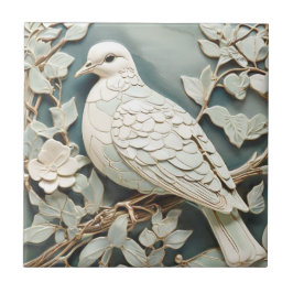Art Nouveau Faux Alivio Pigeon Dove Bird Mint
