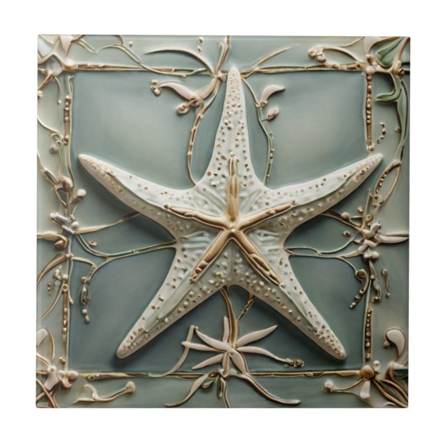 Art Nouveau Faux Alivio Starfish Sea Star Marine (Frente)