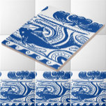 Art Nouveau Fish & Lily Frieze Patterno<br><div class="desc">Esta imagem de padrão de nouveau,  de arte azul e branca,  de um peixe e de uma almofada de lírios derivou de uma era vitoriana antiga. Revista de arte de 1894. Você pode personalizar as cores.</div>
