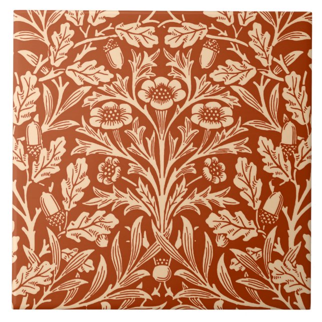 Art Nouveau Floral Damask, Mandarin Orange (Frente)