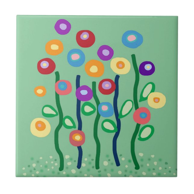 Art nouveau flores azulejo (Frente)