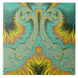 Art Nouveau Fractal Turquoise Fountain