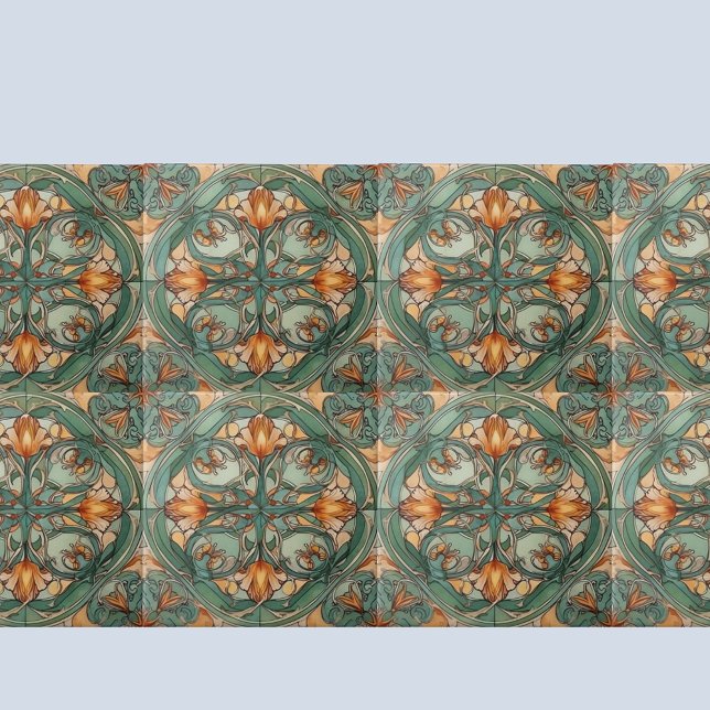 Art Nouveau Green Floral Motif (Criador carregado)