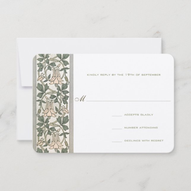 Art Nouveau Honey Suckle Weding RSVP (Frente)