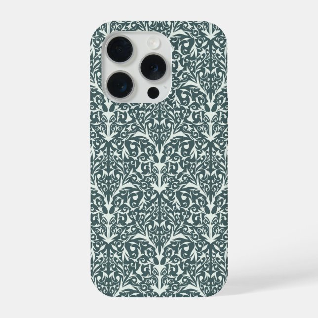 Art Nouveau Inspired Florals IPhone Case - Green (Verso)