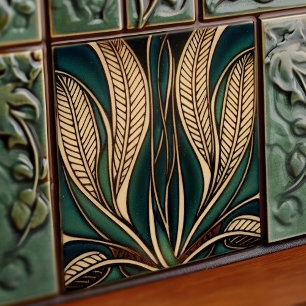 Art Nouveau Inspirou Geometria Clássica Floral Clá