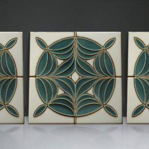 Art Nouveau Inspirou Geometria Clássica Floral Clá