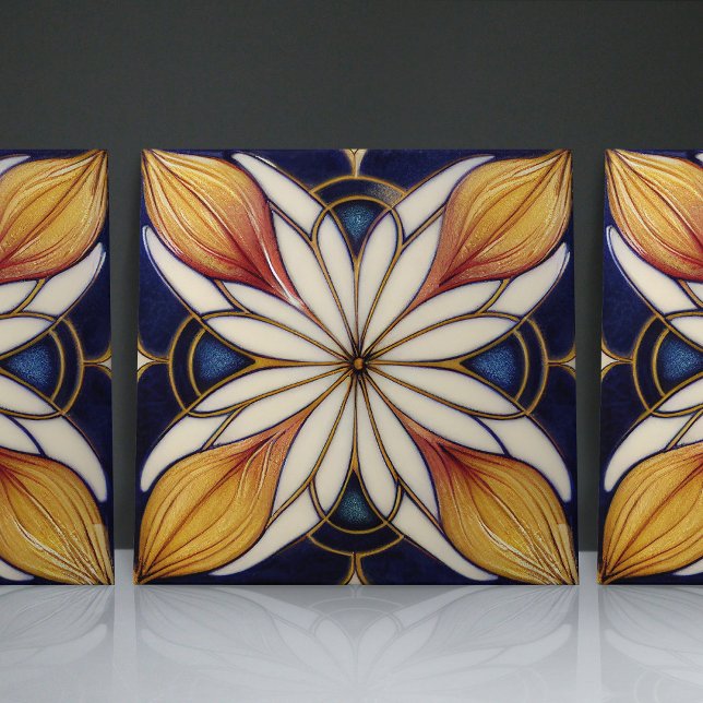 Art Nouveau Inspirou Geometria Clássica Floral Clá (Criador carregado)